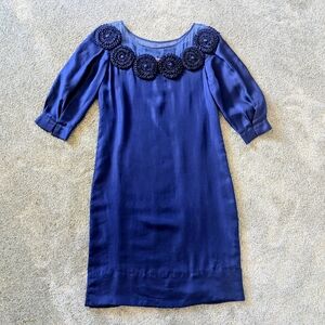 Royal Blue Silk Shift Dress
